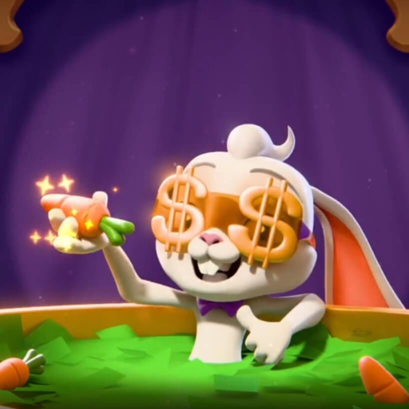 Magius Casino games - A magician panda with golden glasses conjuring coins.