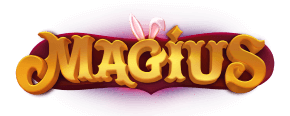 Magius Casino logo - 'Magius' logo in golden fantasy-style text with a magical glow.